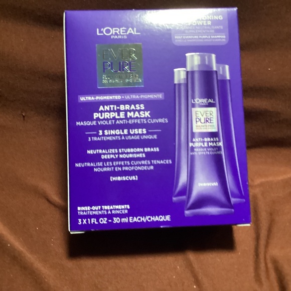 L'Oreal Ever Pure Anti-Brass Purple Mask Extra Pure Toning Rinse Out Treatments - Picture 2 of 10